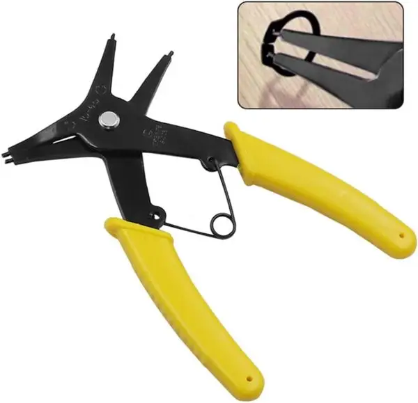 2 in 1 Snap Ring Pliers Internal External Circlip Pliers Straight Lock Ring Pliers Dual-purpose Retaining Ring Pliers for 0.39"-1.57" C-clip Plier for Ring Remover Retaining